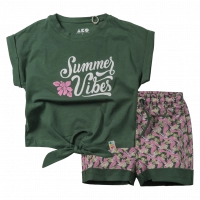 Παιδικό σετ ABO για κορίτσια Vibes  πράσινο κοριτσίστικα σορτς βόλτα floral online  4 χρονών (1)