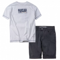 Παιδική μπλούζα GUESS για αγόρια Los Angeles άσπρη αγορίστικες κοντομάνικες καλοκαιρινές λευκές online (2) | Παιδική βερμούδα GUESS για αγόρια Smart Black μαύρο (1) 