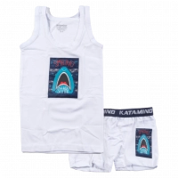 Παιδικό σετ εσώρουχα για αγόρια Smiling Shark άσπρο αγορίστικα ποιοτικά εσώρουχα βαμβακερά για δώρο ετών χρονών online