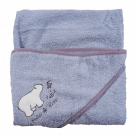 Βρεφική μπουρνουζοπετσέτα για αγόρια Bear μπλε πετσετούλες για μωράκια μηνών δώρα νεογέννητα  βαμβακερές