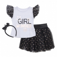 Παιδικό σετ Εβίτα για Girl wonder άσπρο καλοκαιρινά σετάκια με φούστα tutu τούλι Online ετών