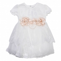 Βρεφικό φόρεμα για κορίτισια romantic flowers3 ροζ αμπιγέ φορέματα για μωράκια κοριτσάκια με τούλι