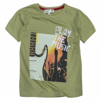 Παιδική μπλούζα New College για αγόρια Play the music λαδί αγορίστικες μπλούζες καλοκαιρινές tshirt επώνυμα online