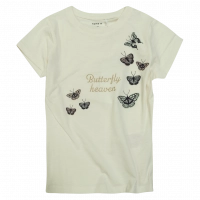 Παιδική μπλούζα Name it για κορίτσια Butterfly εκρού κοριτσίστικες απλές κοντομάνικες πεταλούδες online (1)