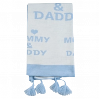 Βρεφική κουβέρτα Mommy Daddy για αγόρια γαλάζιο κουβερτούλες αγκαλιάς για αγοράκια ζεστές για δώρο