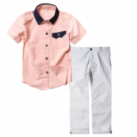 Πουκάμισο για αγόρια Overtone σομόν καλοκαιρινά βαμβακερά πουκαμισα αγορίστικα Online | Παιδικό παντελόνι New College για αγόρια Sunny2 Άσπρο αγορίστικα καθημερινά οικονομικά ελληνικά επώνυμα 