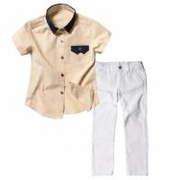 Πουκάμισο για αγόρια Overtone μπεζ καλοκαιρινά πουκάμισα κοντομάνικα αγορίστικα Online οικονομικά | Παιδικό παντελόνι New College για αγόρια Flash light Άσπρο 
