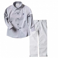 Παιδικό πουκάμισο Sandy Kids γκρι αγορίστικα κοντομάνικο μακριμάνικο μοντέρνα παιδικά ρούχα online χρονών πάνω | Παιδικό παντελόνι New College για αγόρια Sunny2 Άσπρο αγορίστικα καθημερινά οικονομικά ελληνικά επώνυμα 