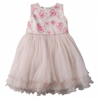Παιδικό φόρεμα για κορίτσια Roses ροζ κοριτσίστκα γάμο τούλι βαφτίσεις καλά στρας 2 χρονών (1)