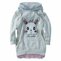 Παιδικό μπλουζοφόρεμα New College για κορίτσια Rabbit εκρού κοριτσίστικα χειμερινά online 3 χρονών (1)