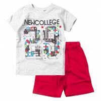 Παιδικό σετ  New College για αγόρια Τwenty8 γκρί καλοκαιρινά μοντέρνα ετών online (1)