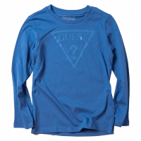 Παιδική μπλούζα GUESS για αγόρια Fiber Ραφ μπλε