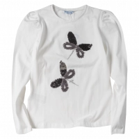 Παιδική μπλούζα Mayoral για κορίτσια Butterflies άσπρο