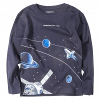 Παιδική μπλούζα Mayoral για αγόρια Space adventure μπλε λεπτές μπλούζες αγορίστικες μακρυμάνικες επώνυμες