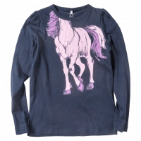 Παιδική μπλούζα Name it για κορίτισια Pink Horse μπλε