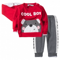 Βρεφικό σετ φόρμας Hashtag για αγόρια Cool Boy κόκκινο καθημερινό αθλητικό ζεστό ετών online1