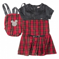 Παιδικό φόρεμα ΕΒΙΤΑ για κορίτσια Check κόκκινο άνετο καλό παρτι χειμωνιάτικο τσάντα ετών online1