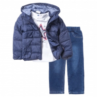 Βρεφικό σετ New College για κορίτσια Star μπλε καθημερινο άνετο μπουφαν τζιν μηνών online (1)