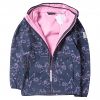 Παιδικό μπουφάν Name it για κορίτσια Happy Unicorn μπλε καθημερινό ζεστό  αντιανεμικό fleece ετών online (1)