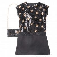 Παιδικό φόρεμα ΕΒΙΤΑ για κορίτσια Gold stars μαύρο κοριτσίστικα καλά παγιέτες επώνυμα οικονομικά online  τσάντα (1)