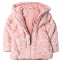 Bρεφικό μπουφάν ΕΒΙΤΑ για κορίτσια Sweet Pink ροζ γουνάκι ζεστό χειμωνιάτικο κοριτσίστικο ετών online (1)