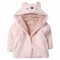 Βρεφικό μπουφάν ΕΒΙΤΑ για κορίτσια Pinky Bear ροζ γούνινο κοτίστικό οικονομικό ζεστό  μηνών online (1)
