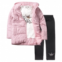 Παιδικό σετ New College για κορίτσια Mothers ροζ χειμωνιάτικα μακρυμάνικα επώνυμα ετών online μπουφάν