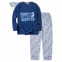 Παιδική πιτζάμα Hashtag για αγόρια Little Monster μπλε χειμωνιάτικες ζεστές καθημερινές ετών online