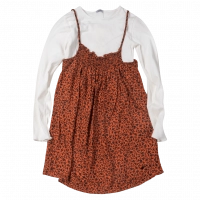 Παιδικό φόρεμα Losan για κορίτσια κεραμιδί μοντέρνο κοριτσίστικο για βόλτα ετών Online (1)