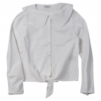 Παιδικό πουκάμισο Losan για κορίτσια Weirdo άσπρο άνετο κάζουαλ κροπ τοπ επώνυμο boho ετών online (1)