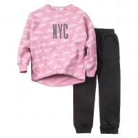 Παιδικό σετ φόρμας NEK για κορίτσια NYC influencer ροζ καθημερινό άνετο ζεστό αθλητικό μοντέρνο ετών online (1)