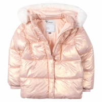 Παιδικό μπουφάν New College για κορίτσια Salmon Glam σομόν άνετο κάζουαλ ζεστό βόλτα καθημερινό χειμερινό ετών online (1)