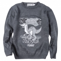 Παιδική μπλούζα New College για αγόρια Funny Dino γκρι καθημερινή άνετη πλεκτή ετών online (1)