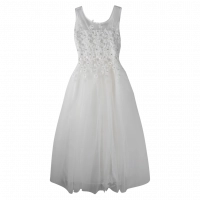 Παιδικό αμπιγέ φόρεμα για κορίτσια Caitlin άσπρο πριγκιπικά ρομαντικά βαπτιστικά ονειρεμένα ετών