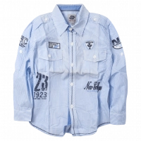 Παιδικό πουκάμισο New College για αγόρια 1923 γαλάζιο επώνυμα εποχιακά ετών μακρυμάνικα γιορτές online