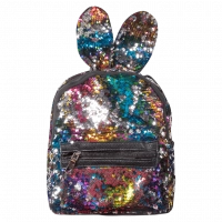 Παιδική τσάντα πλάτης για κορίτσια Sequins Ears μαύρο καθημερινή βόλτα δερματίνη online (1)