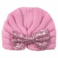 Βρεφικό τουρμπάνι για κορίτισα Wool Bow ροζ καθημερινό άνετο ζεστό βόλτα μηνών online