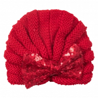 Βρεφικό τουρμπάνι για κορίτισα Wool Bow κόκκινο καθημερινό άνετο ζεστό βόλτα μηνών online