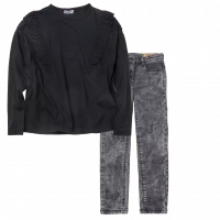 Παιδική μπλούζα Losan για κορίτσια Lady Black μαύρο καθημερινή άνετη βόλτα σχολείο επώνυμη ετών online (1) | Παιδικό τζιν παντελόνι Losan για κορίτσια Dark Shadow μαύρο καθημερινό άνετο κάζουαλ σχολείο βόλτα πάρτι επώνυμο ετών online (1) 