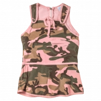 Παιδικό μπλουζοφόρεμα Piccolo Mondo για κορίτσια Army ροζ καθημερινά βρεφικά μηνών καλοκαιρινά online