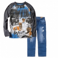 Παιδική μπλούζα New College για αγόρια Crazy Winter Ανθρακί αγορίστικες πόλο μπλούζες ελληνικές εποχιακές | Παιδικό παντελόνι Online για αγόρια Authentic μπλε καθημερινό άνετο βόλτα  σκισμένο τζιν ετών online (1) 