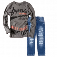 Παιδική μπλούζα Losan για αγόρια Superior ανθρακί επώνυμες οικονομικές μπλούζες αγορίστικες online | Παιδικό παντελόνι Online για αγόρια Vogue μπλε καθημερινό άνετο κάζουαλ σκισμένο βόλτα ετών online (1) 
