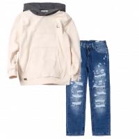 Παιδική μπλούζα Nukutavake για αγόρια Potential μπεζ καθημερινή άνετη ζεστή επώνυμη ετών online (1) | Παιδικό παντελόνι Online για αγόρια Vogue μπλε καθημερινό άνετο κάζουαλ σκισμένο βόλτα ετών online (1) 