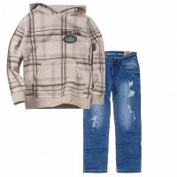 Παιδική μπλούζα Losan για αγόρια Others μπεζ επώνυμες καθημερινές χειμερινές σχολεία ετών online | Παιδικό παντελόνι Online για αγόρια Authentic μπλε καθημερινό άνετο βόλτα  σκισμένο τζιν ετών online (1) 