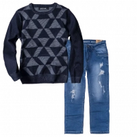 Παιδική μπλούζα για αγόρια Urchin Μπλε αγορίστικαες μπλούζες πουλόβερ χειμερινές | Παιδικό παντελόνι Online για αγόρια Authentic μπλε καθημερινό άνετο βόλτα  σκισμένο τζιν ετών online (1) 