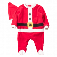 Βρεφικό χριστουγεννιάτικο σετ φορμάκι Little Santa κόκκινο αγοριστικο για τις γιορτές ζεστό μηνών Online (1)
