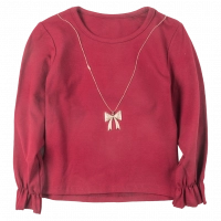 Παιδική μπλούζα για κορίτσια Diamond Bow μπορντό άνετη λεπτή crop top βόλτα πάρτι ετών online (1)