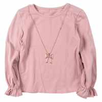 Παιδική μπλούζα για κορίτσια Diamond Bow ροζ άνετη λεπτή crop top βόλτα πάρτι ετών online (1)
