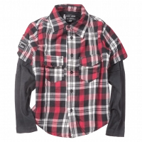 Παιδικό πουκάμισο New College για αγόρια Rusty Cage κόκκινο καθημερινό άνετο ετών online (1)