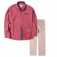 Παιδικό πουκάμισο για αγόρια Glasgow μπορντό καλό επίσημο εκδηλώσεις online | Παιδικό παντελόνι για αγόρια Genova 2 μπέζ καθημερινά αγορίστικα ελαστικά online (1) 